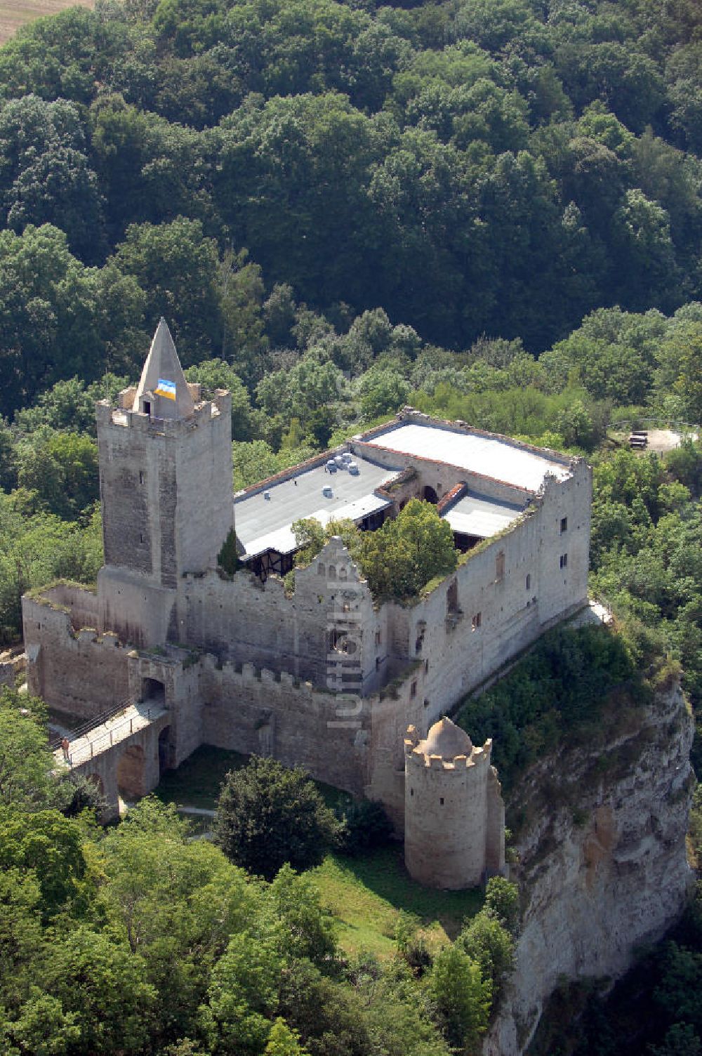 Bad Kösen aus der Vogelperspektive: Rudelsburg (Bad Kösen)