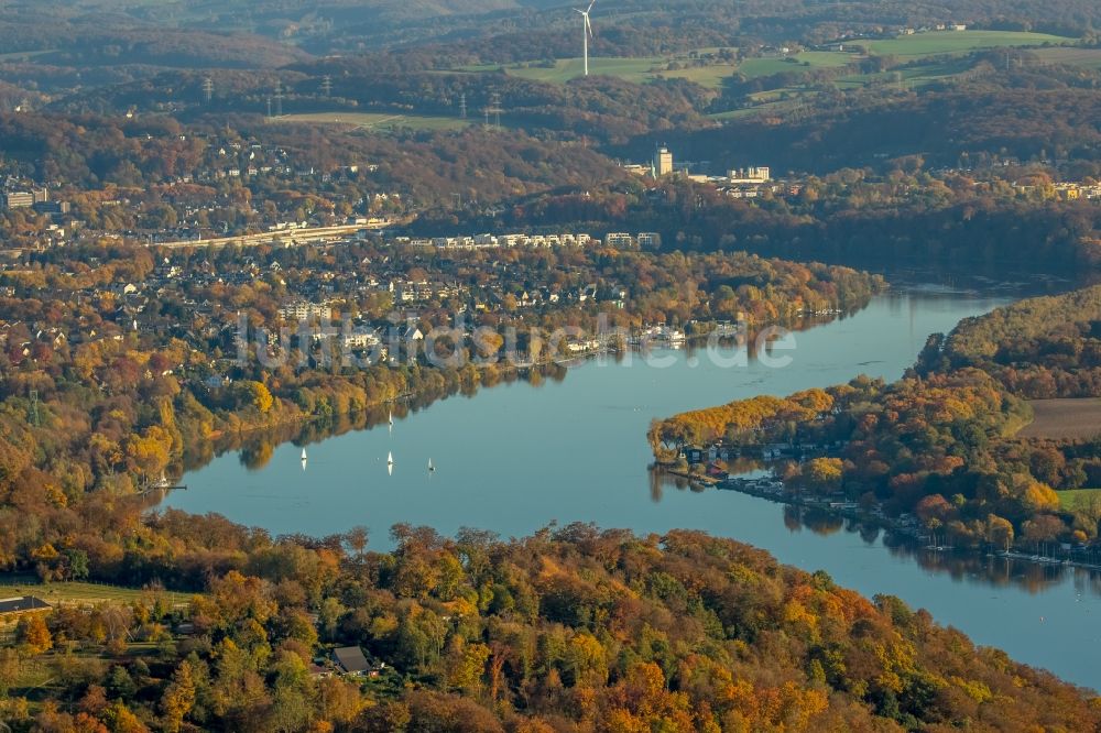 Essen aus der Vogelperspektive: Ruhr Flußverlauf in Essen im Bundesland Nordrhein-Westfalen