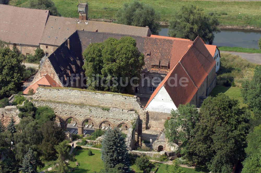 Luftaufnahme Memleben - Ruine des Benediktinerklosters St.Marien in Memleben