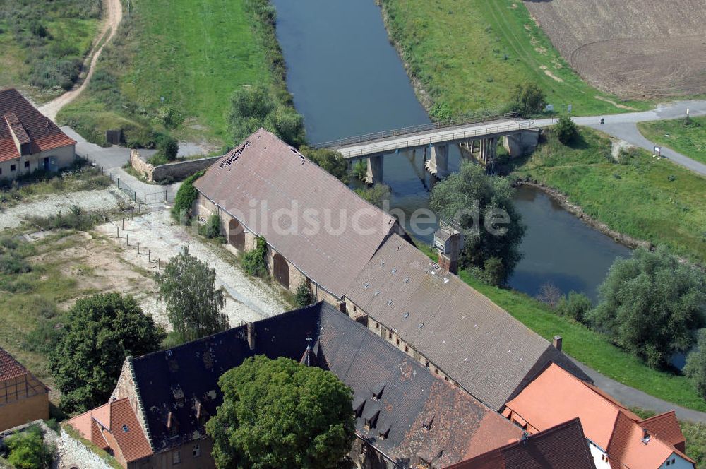 Memleben aus der Vogelperspektive: Ruine des Benediktinerklosters St.Marien in Memleben