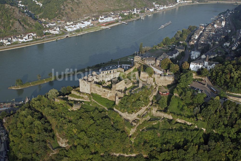 Luftaufnahme St. Goar - Ruine der Burg Rheinfels