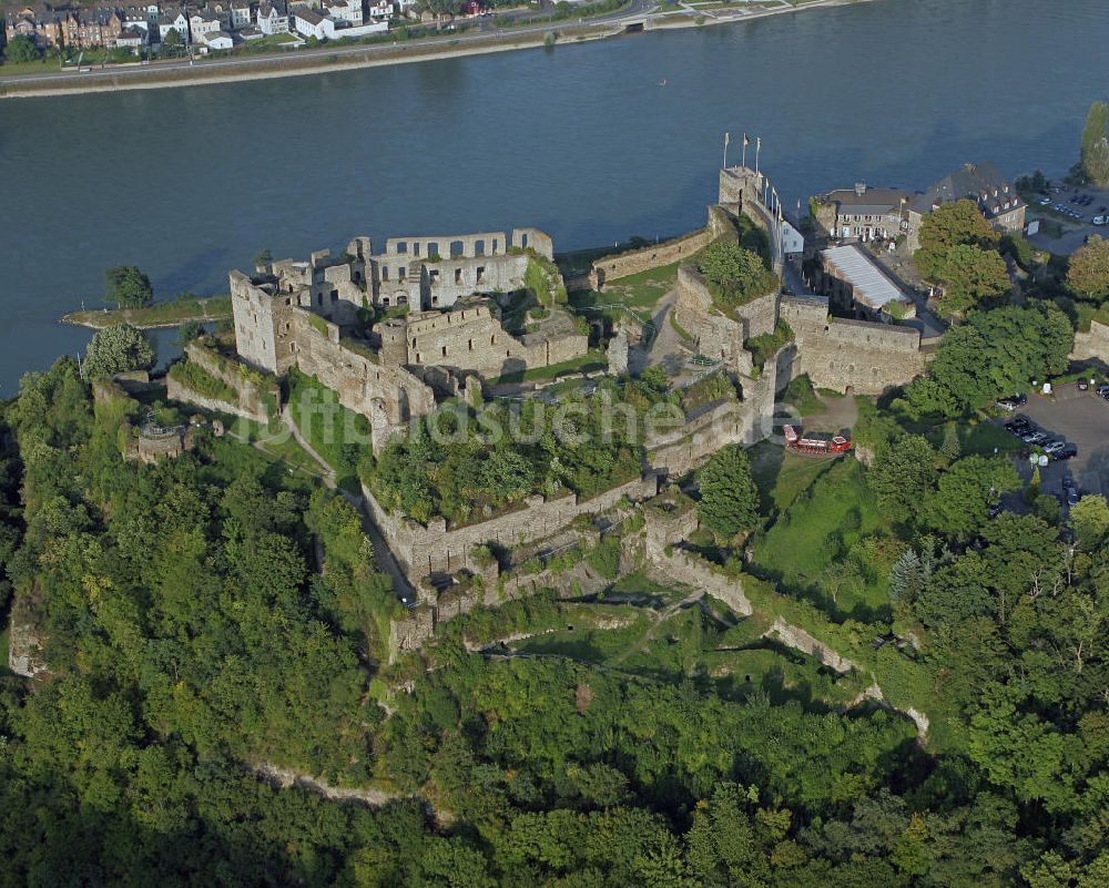 St. Goar von oben - Ruine der Burg Rheinfels