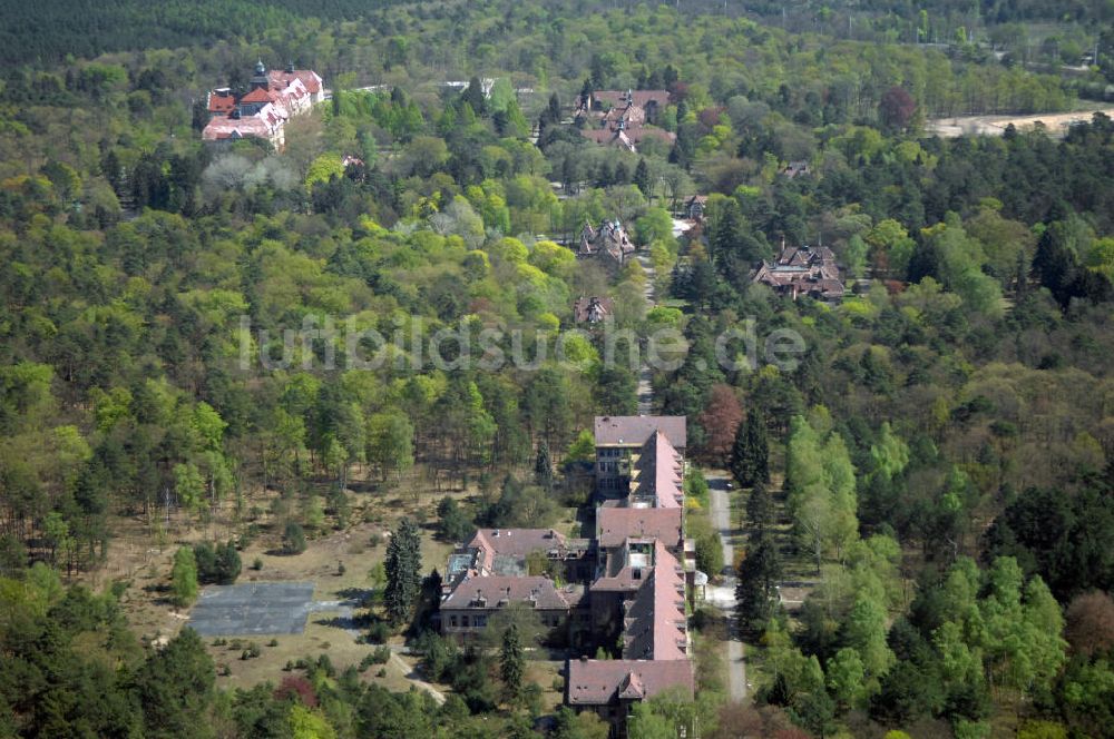 Luftaufnahme Beelitz - Ruine Chirurgie-Pavillon Beelitz-Heilstätten