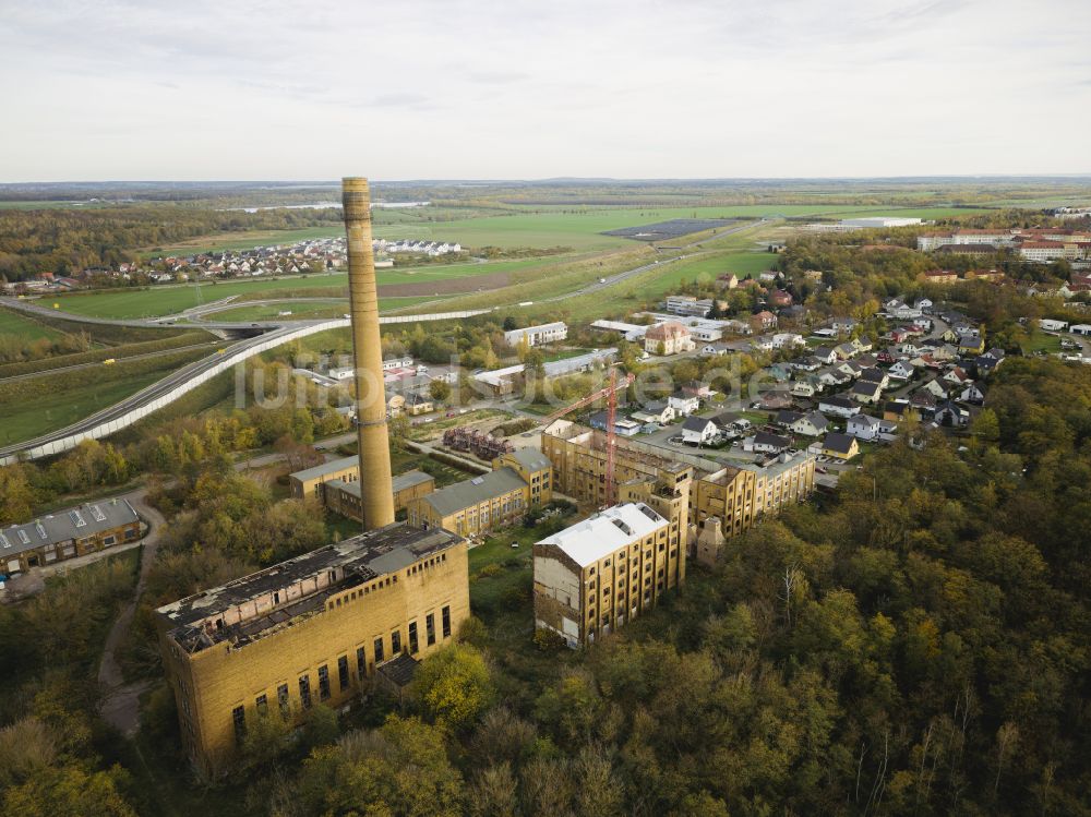 Luftbild Borna - Ruine des ehemaligen Fabrik - Gebäudes Brikettfabrik Witznitz in Borna im Bundesland Sachsen