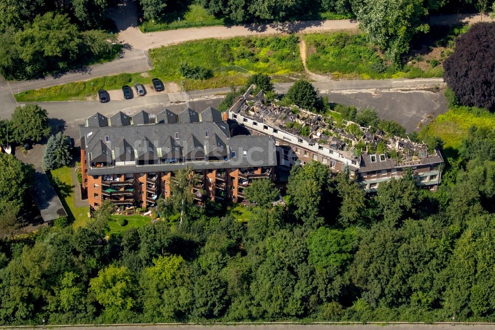 Luftbild Haltern am See - Ruine des ehemaligen Hotel - Gebäudes Hotel Seestern in Haltern am See im Bundesland Nordrhein-Westfalen