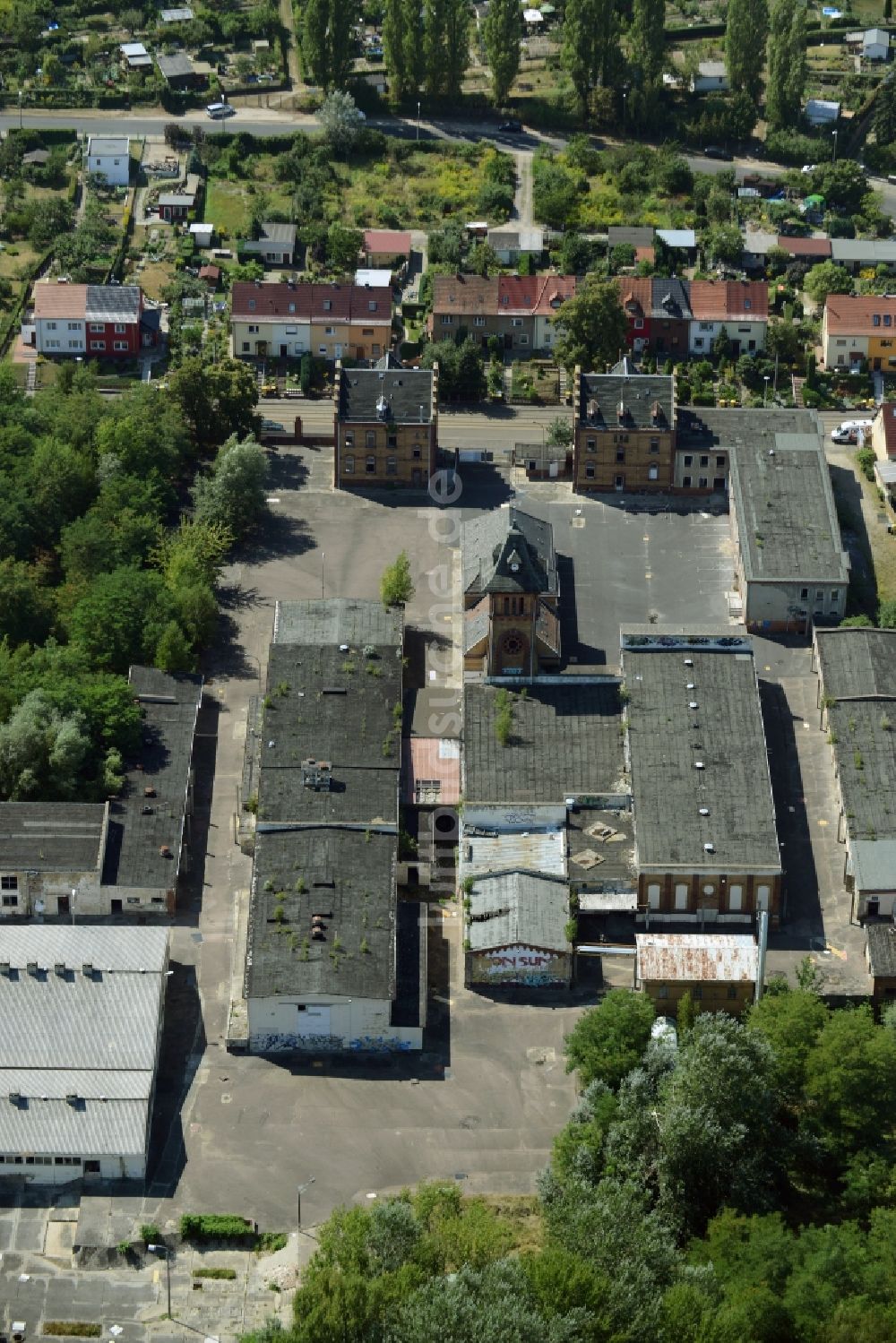 Frankfurt (Oder) von oben - Ruine des ehemaligen Schlachthofes in Frankfurt (Oder) im Bundesland Brandenburg