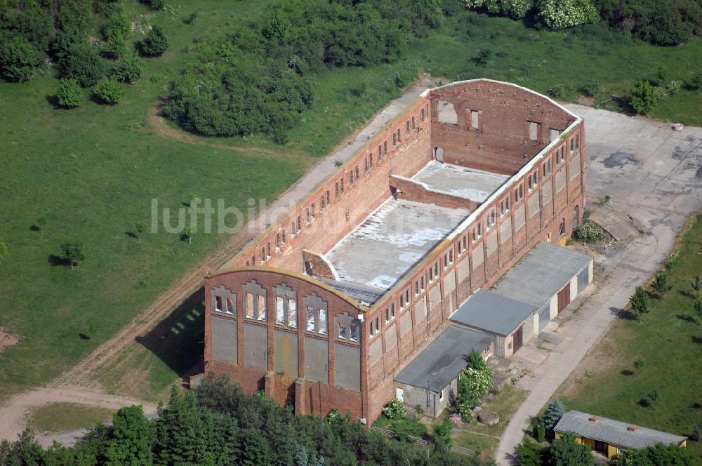 Luftbild Heygendorf - Ruine des Fabrikgebäudes des Kaliwerkes Thüringen in Heygendorf