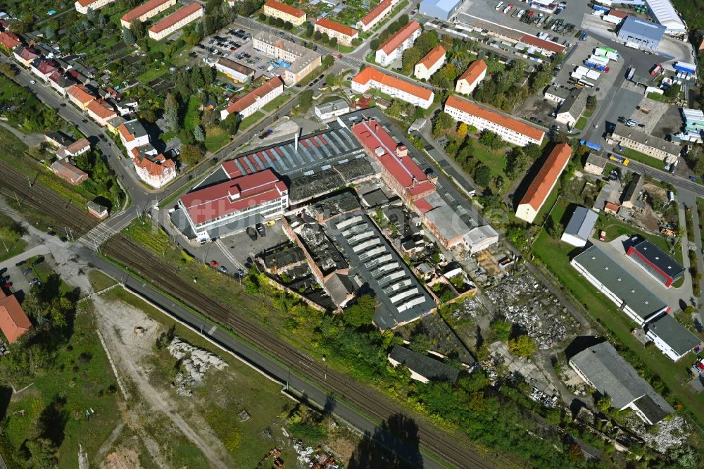 Luftaufnahme Haldensleben - Ruine der Gebäude und Hallen an der Köhlerstraße in Haldensleben im Bundesland Sachsen-Anhalt, Deutschland