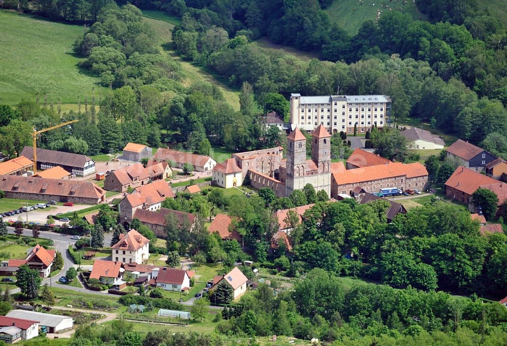 Luftbild Kloster Veßra - Ruine von Kloster Veßra im Bundesland Thüringen