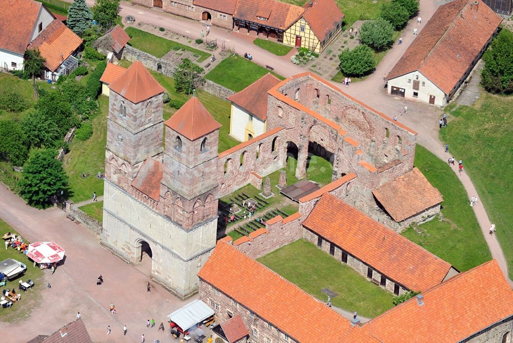 Luftbild Kloster Veßra - Ruine von Kloster Veßra im Bundesland Thüringen