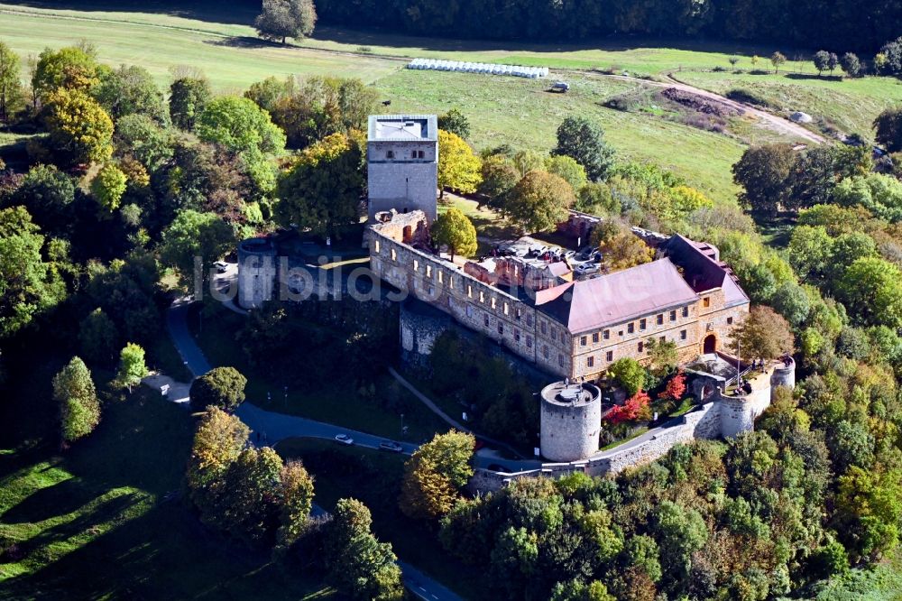 Luftbild Scheßlitz - Ruine und Mauerreste der Burgruine Giechburg in Scheßlitz im Bundesland Bayern, Deutschland