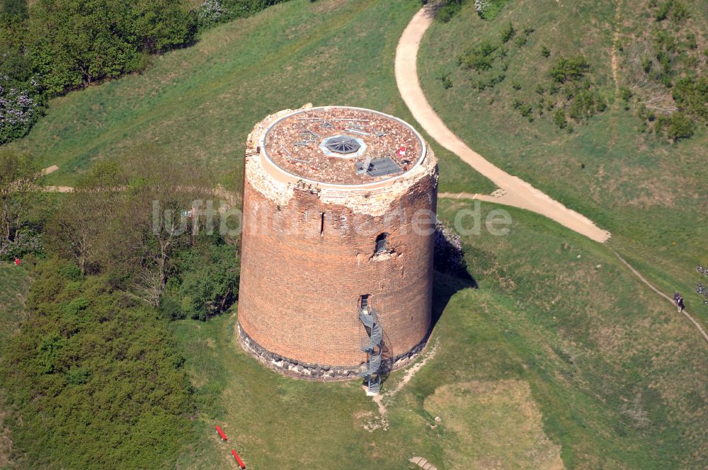 Luftbild Stolpe - Ruine und Mauerreste der Burgruine Stolper Turm - Grützpott in Stolpe im Bundesland Brandenburg, Deutschland