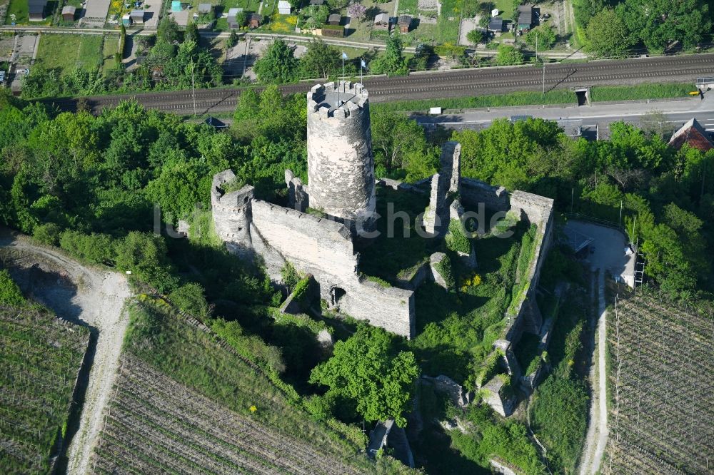 Luftbild Oberdiebach - Ruine und Mauerreste der ehemaligen Burganlage der Veste Fürstenberg in Oberdiebach im Bundesland Rheinland-Pfalz, Deutschland