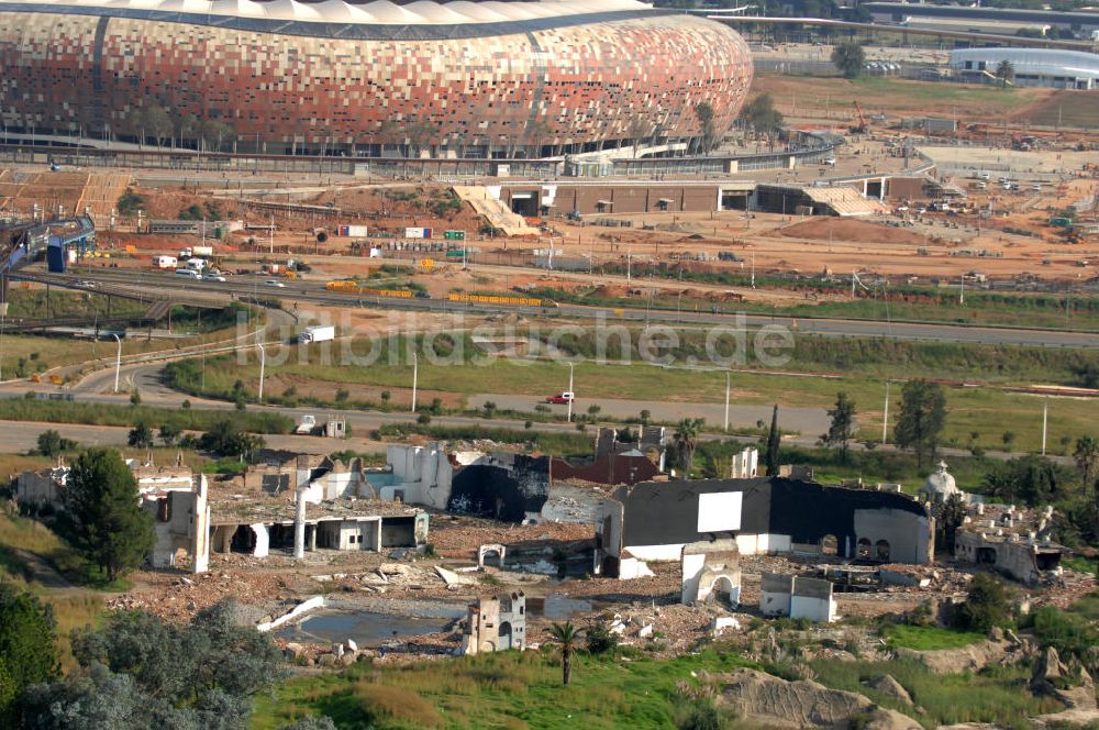 Johannesburg von oben - Ruine nahe des FNB-Stadions in Johannesburg