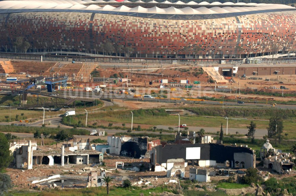 Luftbild Johannesburg - Ruine nahe des FNB-Stadions in Johannesburg