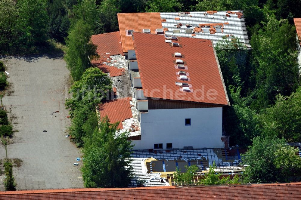 Lauta aus der Vogelperspektive: Ruine Trautmann-Bau in Lauta im Bundesland Sachsen