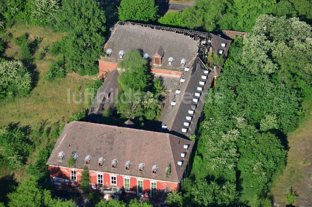 Kirchmöser von oben - Ruine der Verwaltungsgebäude des ehemaligen Industriegebietes in Kirchmöser im Bundesland Brandenburg