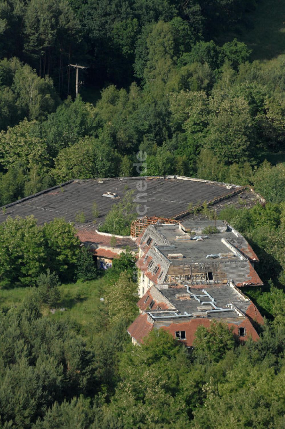 Templin aus der Vogelperspektive: Ruine / wreckage in Templin