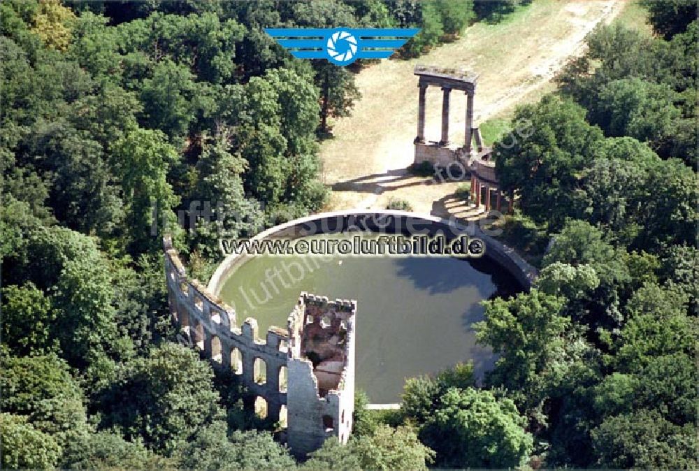 Potsdam / Brandenburg aus der Vogelperspektive: Ruinenberg im Park von Potsdam-Sancoussi. Webmaster@Park-Sanssouci.de