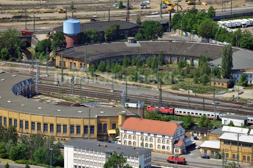 Luftbild Leipzig - Rundlokschuppen der Deutschen Bahn in Leipzig im Bundesland Sachsen