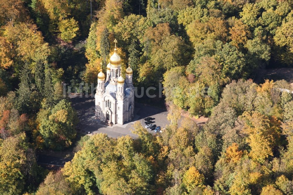 Luftbild Wiesbaden - Russisch Orthodoxe Kirche in Wiesbaden im Bundesland Hessen