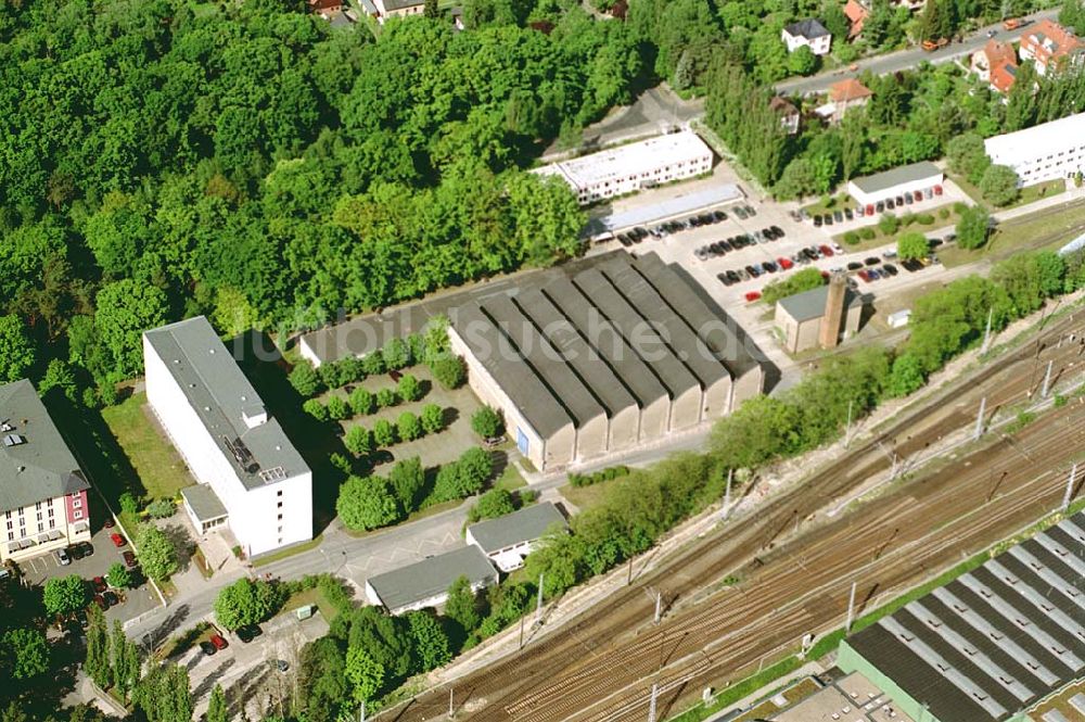 Berlin -Grünau aus der Vogelperspektive: S-Bahndepot der Berliner S-Bahn GmbH und Gelände der Bombadier AG östlich des S-Bahnhofs Grünau