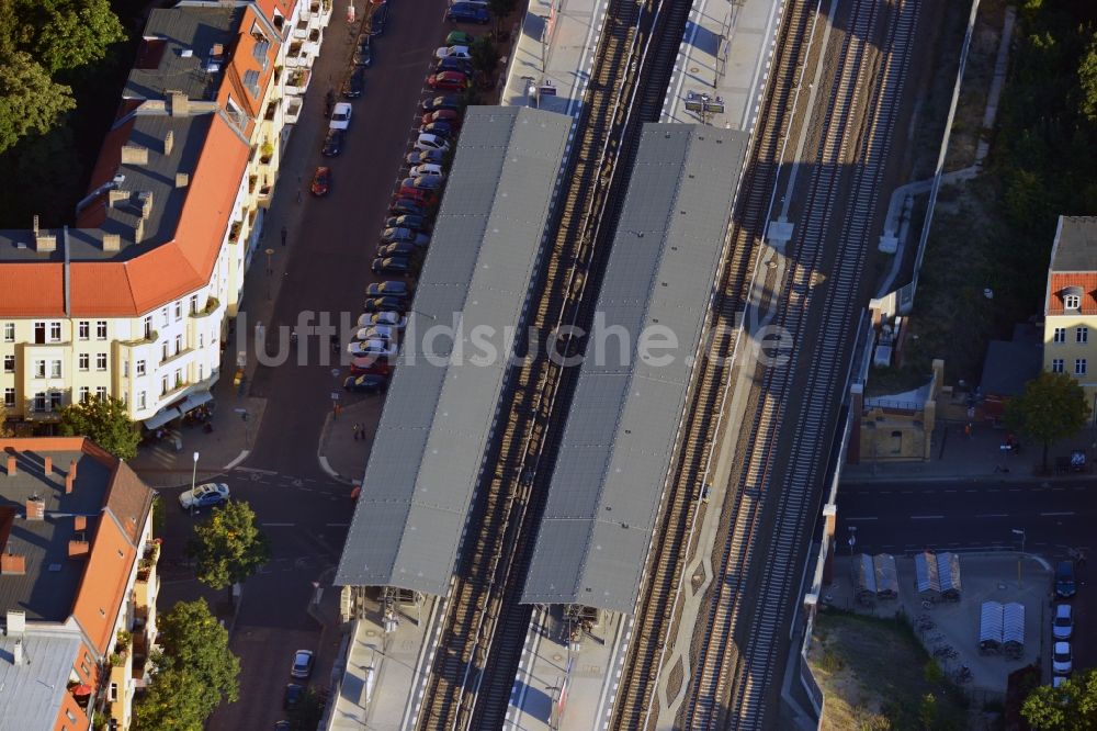 Luftbild Berlin Treptow - Köpenick - S - Bahnhof Baumschulenweg im Stadtteil Treptow - Köpenick in Berlin