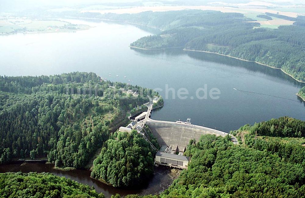 Luftaufnahme Saalburg / Thüringen - Saalburg / Thüringen Blick auf die Talsperre am Bleiloch-Stausee bei Saalburg in Thüringen