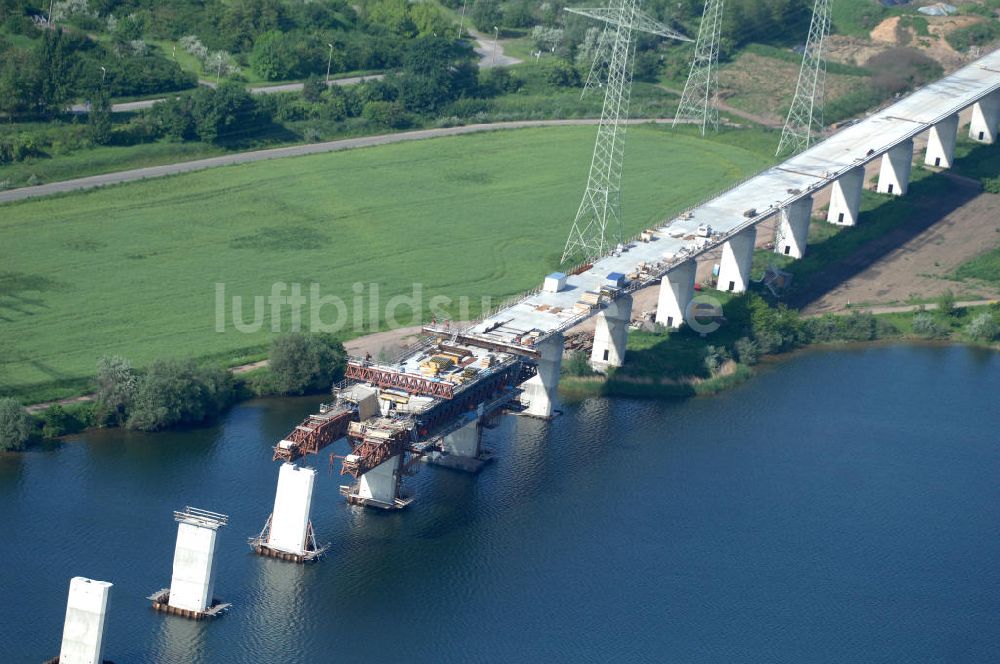 Rattmannsdorf von oben - Saale-Elster-Talbrücke über den Rattmannsdorfer See