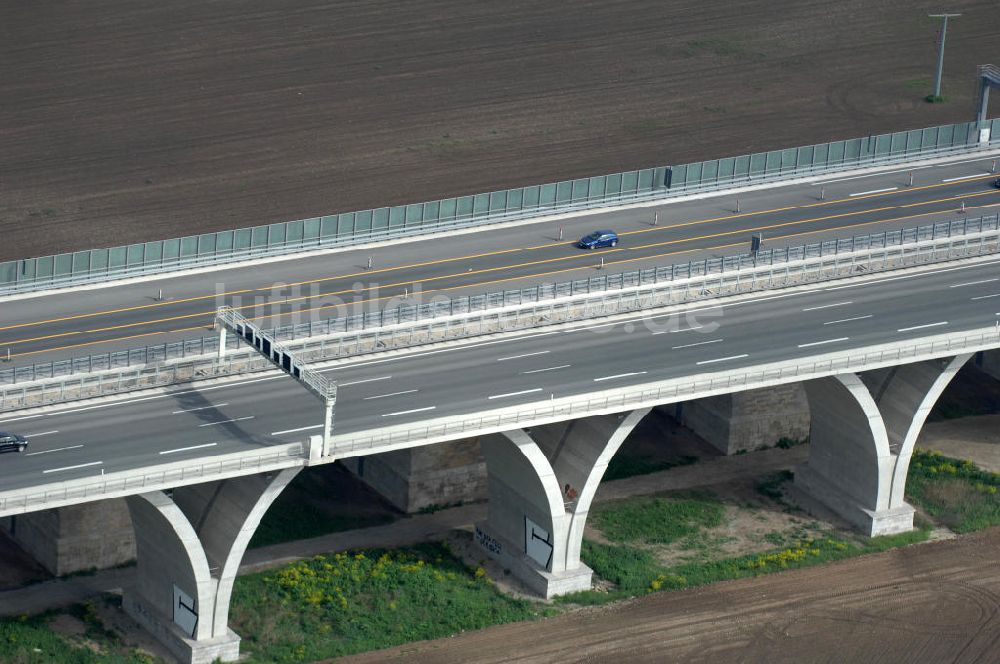 Luftbild Jena - Saalebrücke der Autobahn A4 bei Jena