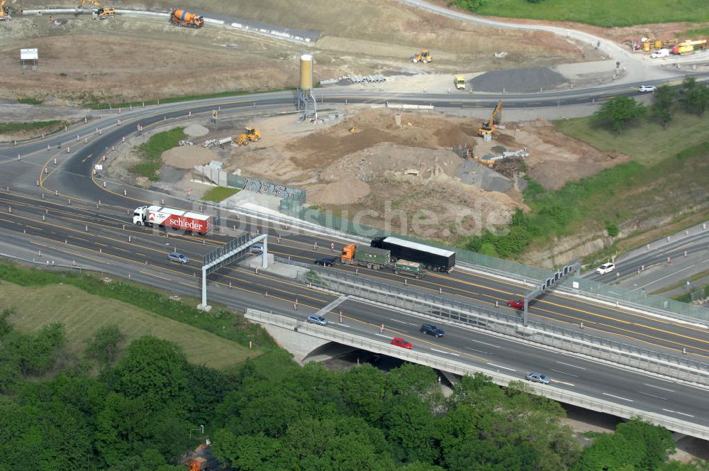 Luftbild Jena - Saalebrücke der Autobahn A4 bei Jena