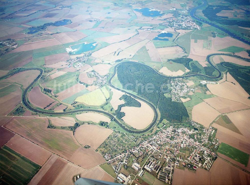 Luftaufnahme Tornitz - Saalemündung bei Tornitz