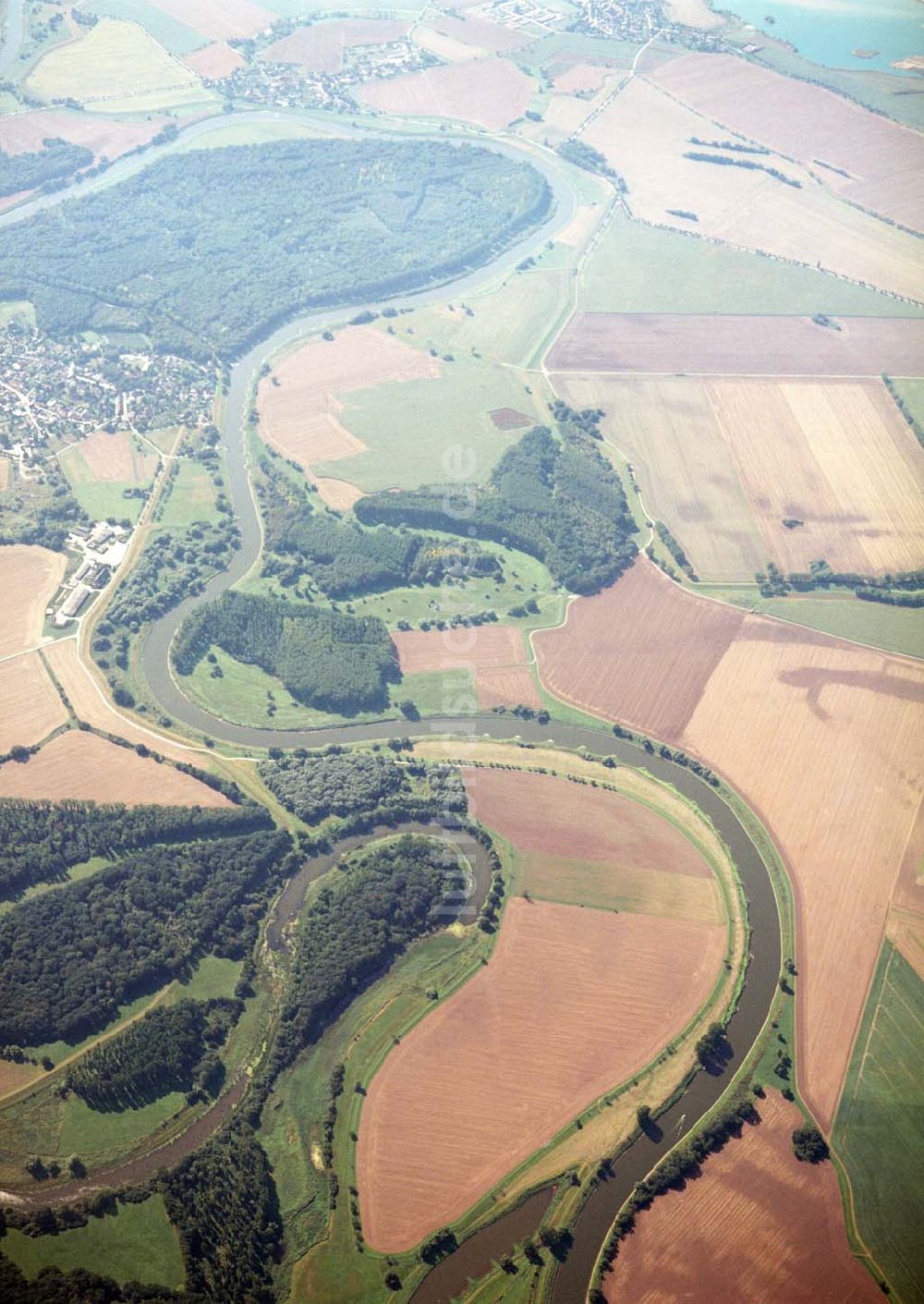 Tornitz von oben - Saalemündung bei Tornitz