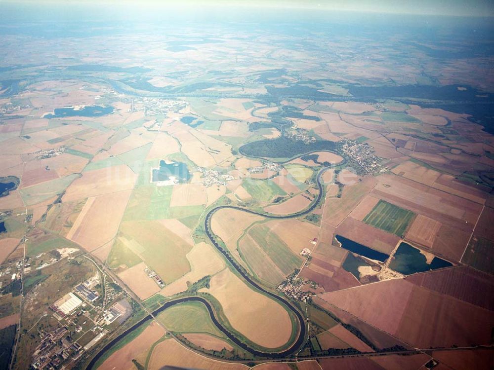 Luftaufnahme Tornitz - Saalemündung bei Tornitz