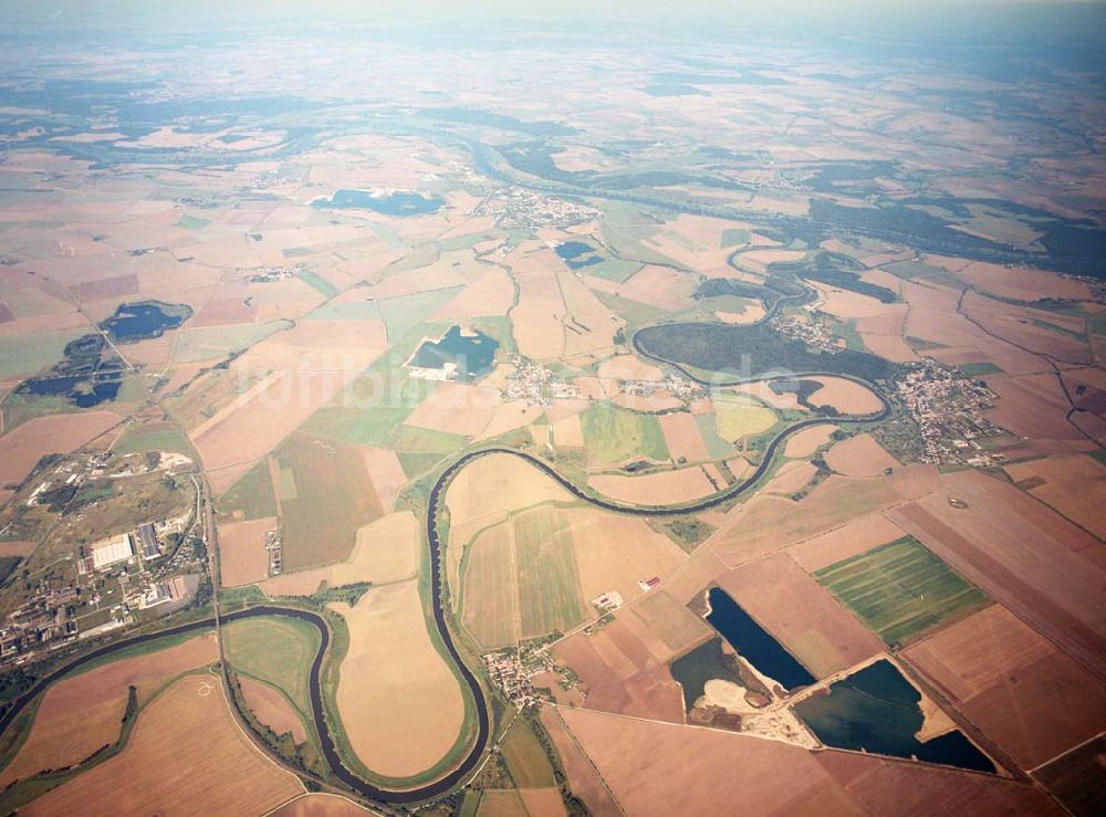 Tornitz aus der Vogelperspektive: Saalemündung bei Tornitz