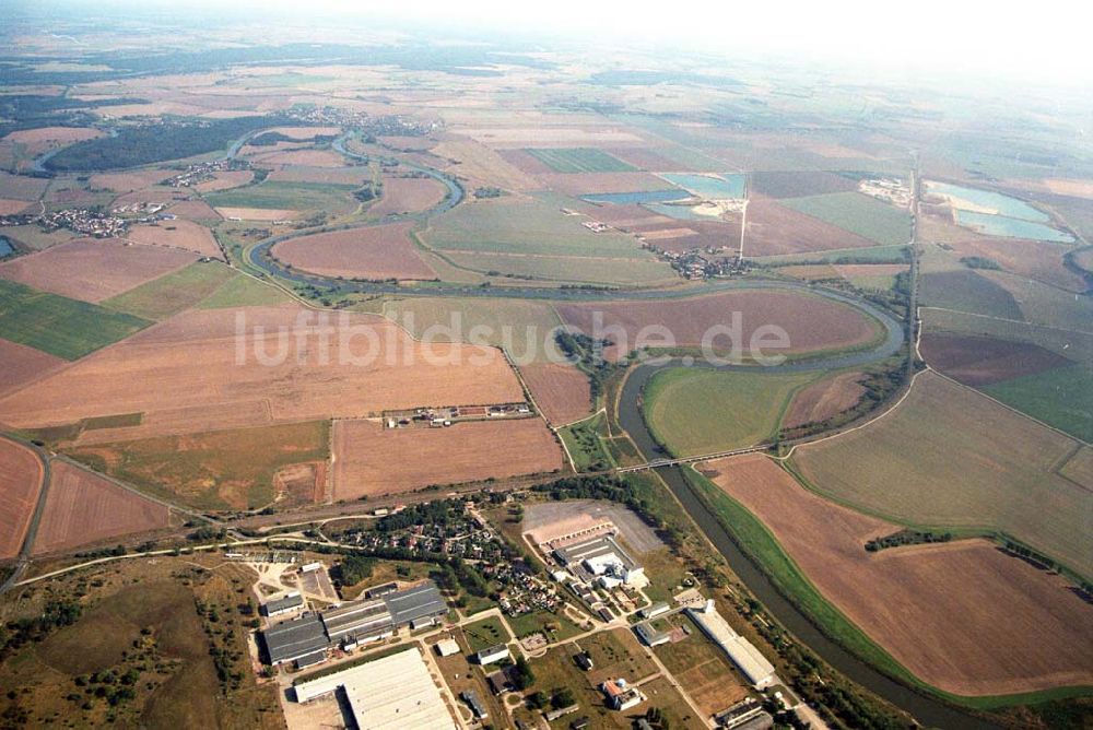 Tornitz aus der Vogelperspektive: Saalemündung bei Tornitz