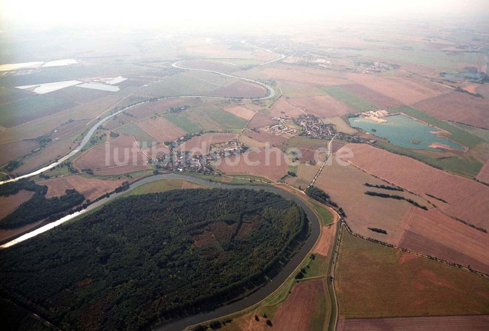 Luftbild Tornitz - Saalemündung bei Tornitz