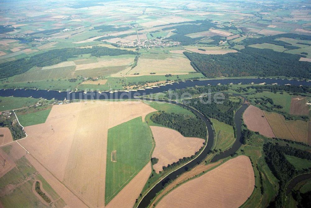 Luftaufnahme Tornitz - Saalemündung bei Tornitz