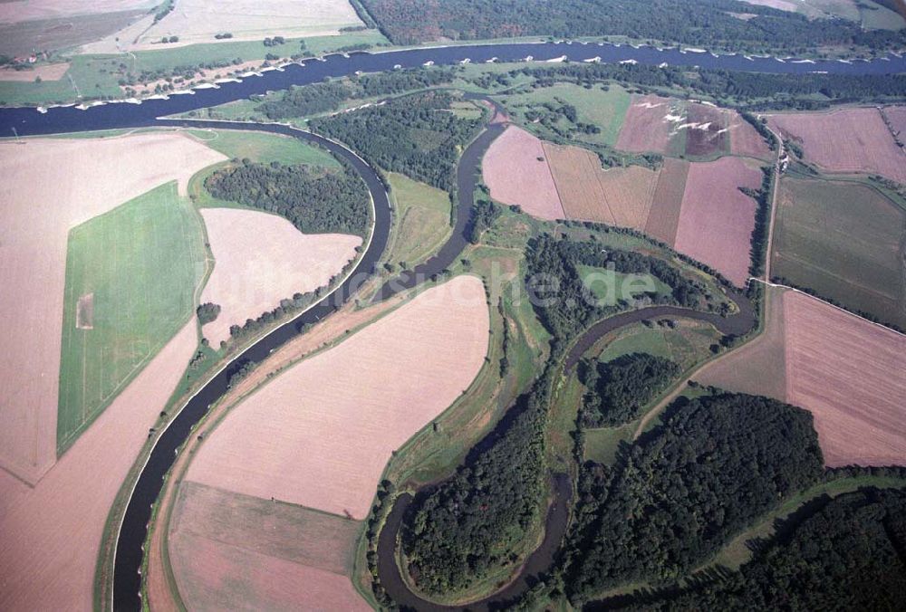 Tornitz aus der Vogelperspektive: Saalemündung bei Tornitz