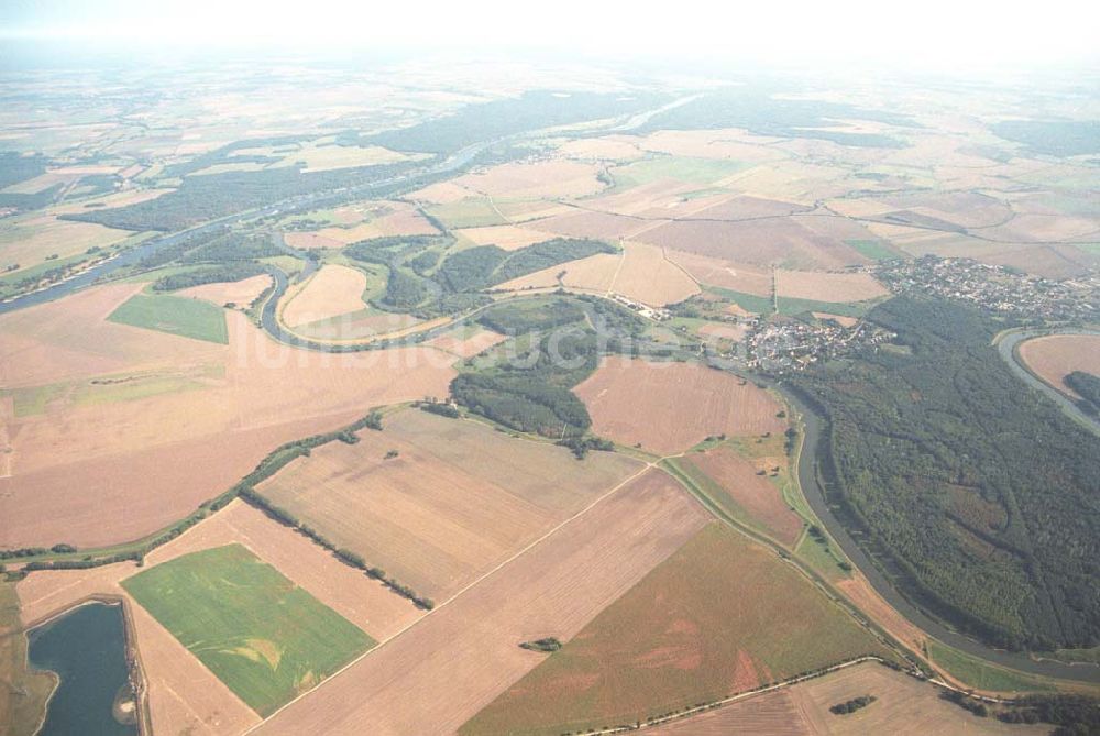 Luftbild Tornitz - Saalemündung bei Tornitz