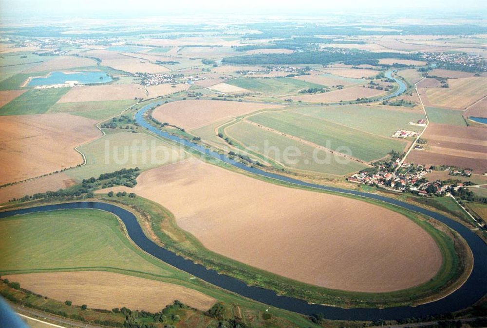 Luftaufnahme Tornitz - Saalemündung bei Tornitz