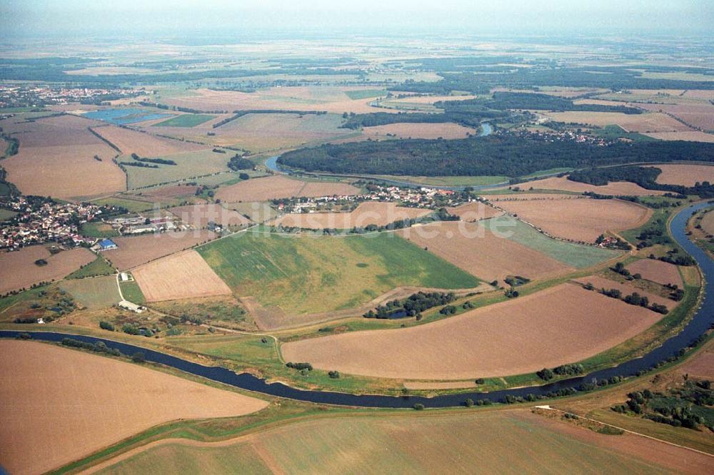 Tornitz von oben - Saalemündung bei Tornitz