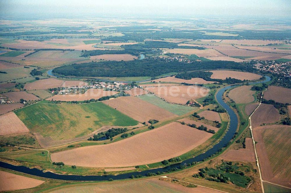 Tornitz aus der Vogelperspektive: Saalemündung bei Tornitz