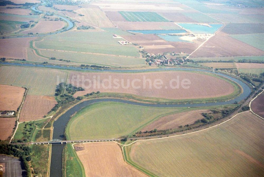 Tornitz von oben - Saalemündung bei Tornitz