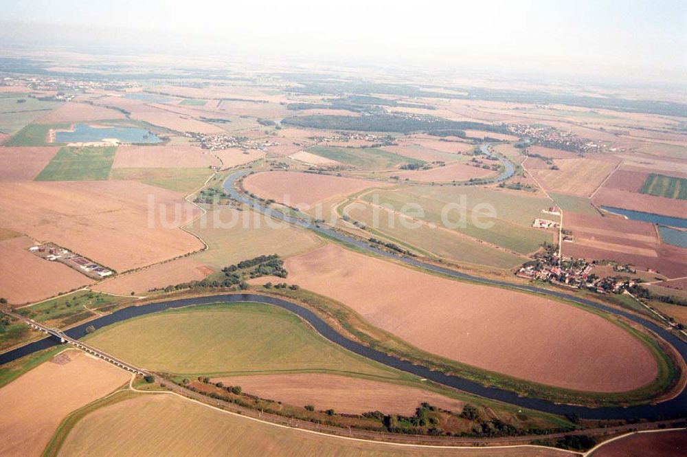 Tornitz aus der Vogelperspektive: Saalemündung bei Tornitz