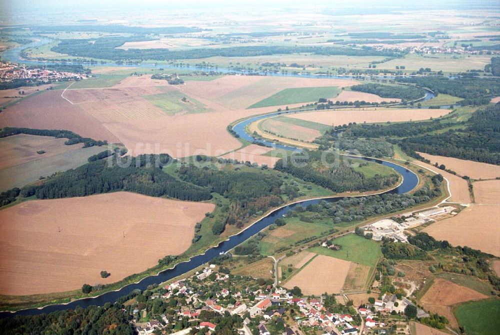 Luftaufnahme Tornitz - Saalemündung bei Tornitz