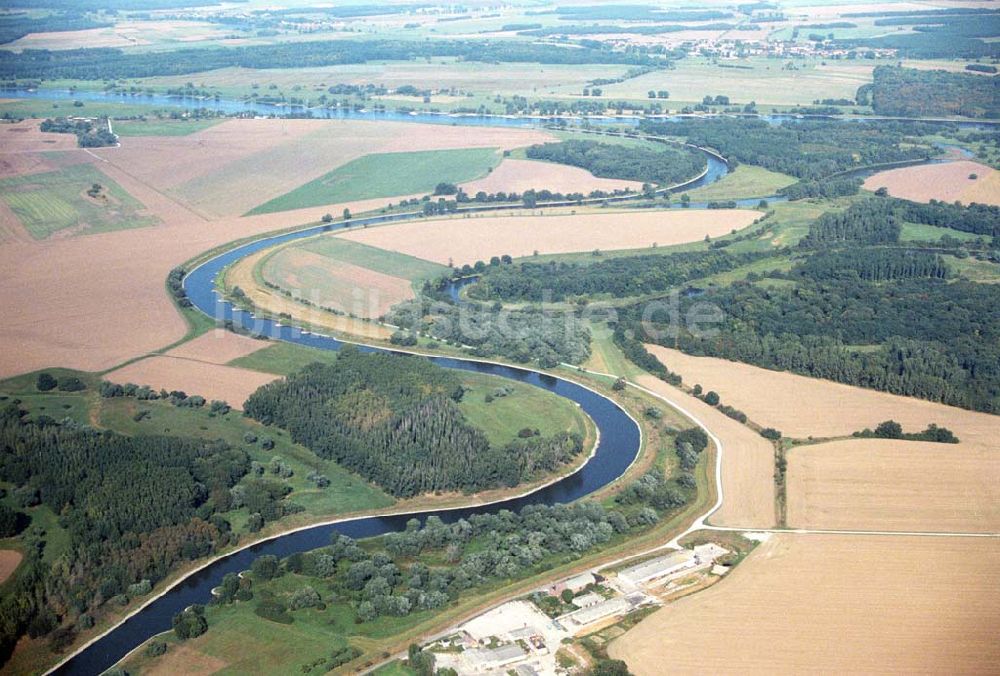 Tornitz aus der Vogelperspektive: Saalemündung bei Tornitz