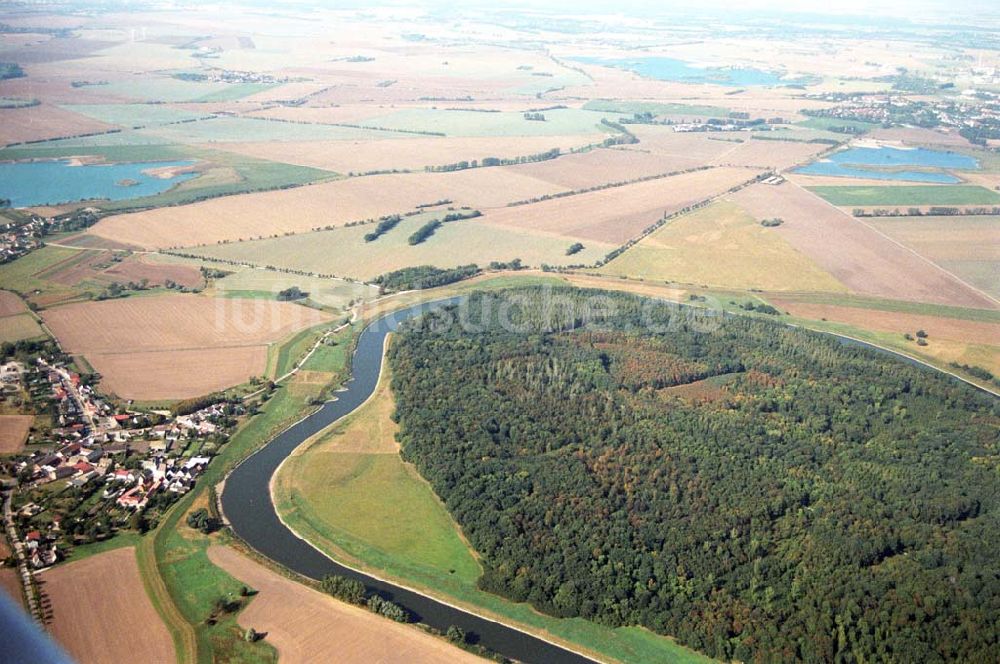 Luftbild Tornitz - Saalemündung bei Tornitz