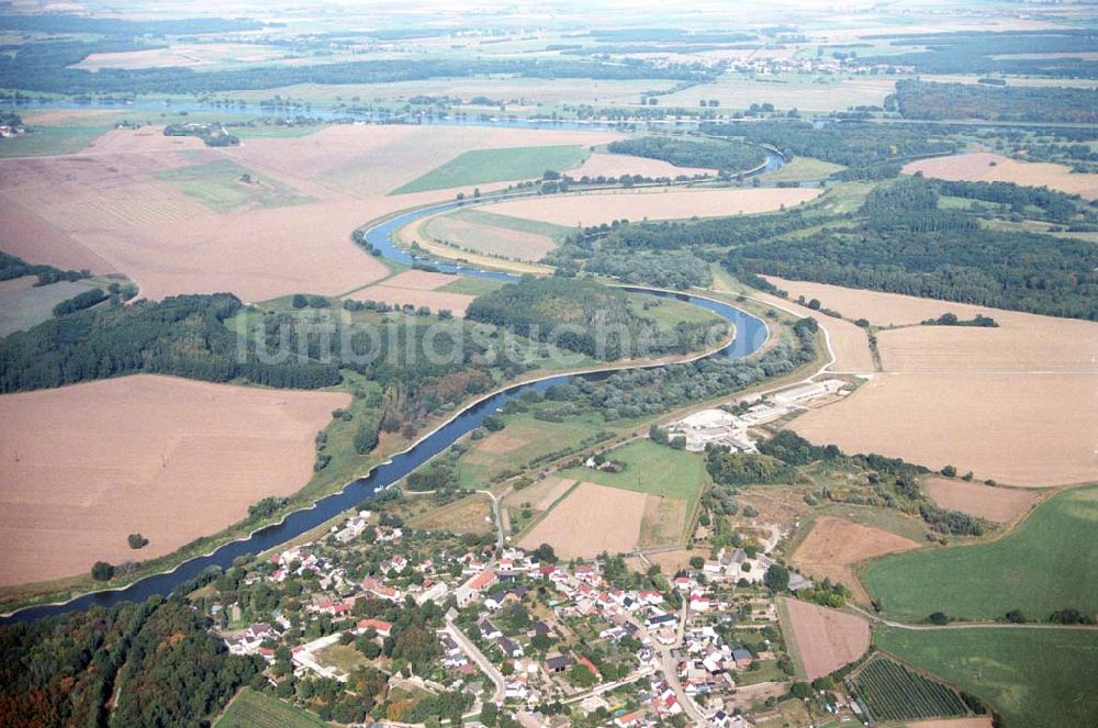 Luftaufnahme Tornitz - Saalemündung bei Tornitz