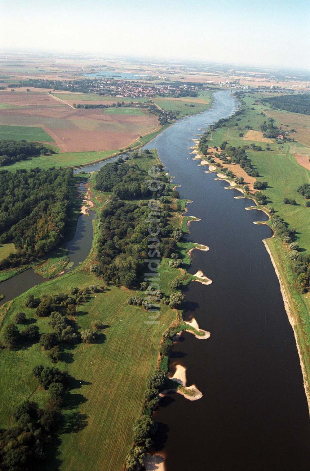 Tornitz aus der Vogelperspektive: Saalemündung bei Tornitz